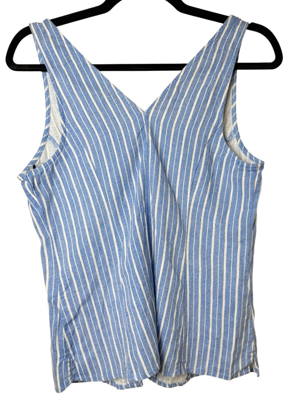 a new day Small Blue and White Striped Tie-Front Tank Top Vest - Picture 6 of 6
